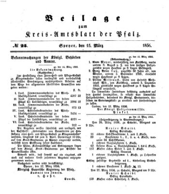 Königlich-bayerisches Kreis-Amtsblatt der Pfalz (Königlich bayerisches Amts- und Intelligenzblatt für die Pfalz) Samstag 15. März 1856