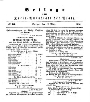 Königlich-bayerisches Kreis-Amtsblatt der Pfalz (Königlich bayerisches Amts- und Intelligenzblatt für die Pfalz) Mittwoch 19. März 1856