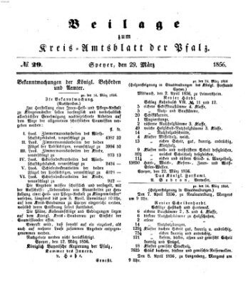 Königlich-bayerisches Kreis-Amtsblatt der Pfalz (Königlich bayerisches Amts- und Intelligenzblatt für die Pfalz) Samstag 29. März 1856