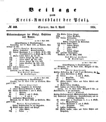 Königlich-bayerisches Kreis-Amtsblatt der Pfalz (Königlich bayerisches Amts- und Intelligenzblatt für die Pfalz) Dienstag 8. April 1856