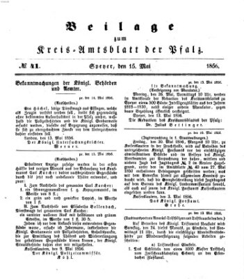 Königlich-bayerisches Kreis-Amtsblatt der Pfalz (Königlich bayerisches Amts- und Intelligenzblatt für die Pfalz) Donnerstag 15. Mai 1856
