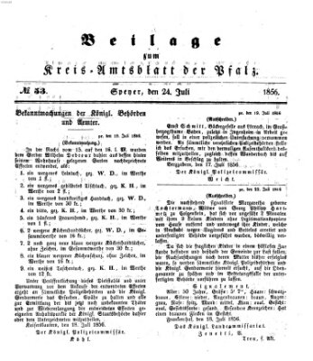 Königlich-bayerisches Kreis-Amtsblatt der Pfalz (Königlich bayerisches Amts- und Intelligenzblatt für die Pfalz) Donnerstag 24. Juli 1856