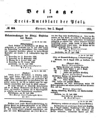 Königlich-bayerisches Kreis-Amtsblatt der Pfalz (Königlich bayerisches Amts- und Intelligenzblatt für die Pfalz) Samstag 2. August 1856