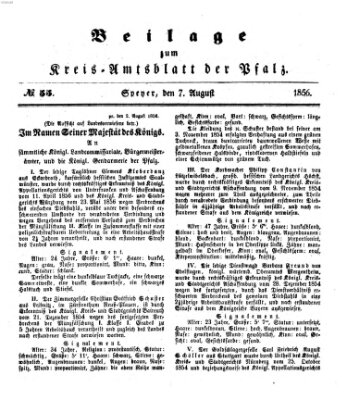 Königlich-bayerisches Kreis-Amtsblatt der Pfalz (Königlich bayerisches Amts- und Intelligenzblatt für die Pfalz) Donnerstag 7. August 1856