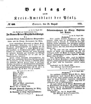 Königlich-bayerisches Kreis-Amtsblatt der Pfalz (Königlich bayerisches Amts- und Intelligenzblatt für die Pfalz) Donnerstag 28. August 1856