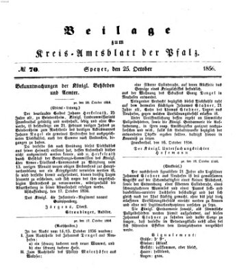 Königlich-bayerisches Kreis-Amtsblatt der Pfalz (Königlich bayerisches Amts- und Intelligenzblatt für die Pfalz) Samstag 25. Oktober 1856