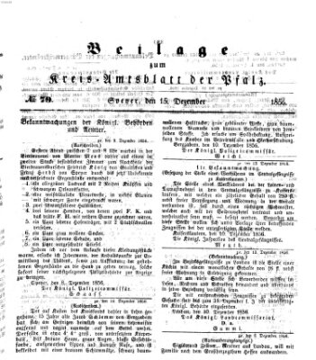 Königlich-bayerisches Kreis-Amtsblatt der Pfalz (Königlich bayerisches Amts- und Intelligenzblatt für die Pfalz) Montag 15. Dezember 1856