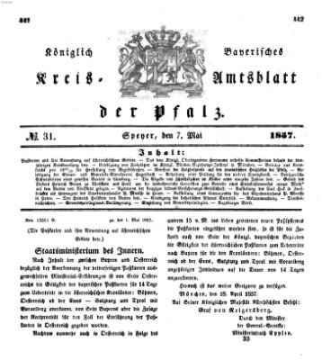 Königlich-bayerisches Kreis-Amtsblatt der Pfalz (Königlich bayerisches Amts- und Intelligenzblatt für die Pfalz) Donnerstag 7. Mai 1857