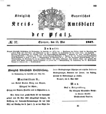 Königlich-bayerisches Kreis-Amtsblatt der Pfalz (Königlich bayerisches Amts- und Intelligenzblatt für die Pfalz) Samstag 23. Mai 1857