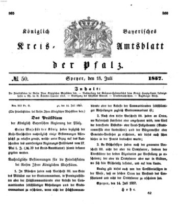 Königlich-bayerisches Kreis-Amtsblatt der Pfalz (Königlich bayerisches Amts- und Intelligenzblatt für die Pfalz) Samstag 18. Juli 1857