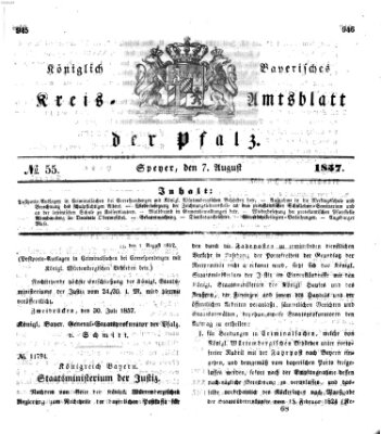 Königlich-bayerisches Kreis-Amtsblatt der Pfalz (Königlich bayerisches Amts- und Intelligenzblatt für die Pfalz) Freitag 7. August 1857