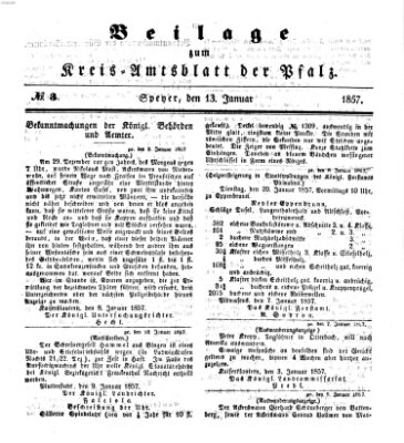 Königlich-bayerisches Kreis-Amtsblatt der Pfalz (Königlich bayerisches Amts- und Intelligenzblatt für die Pfalz) Dienstag 13. Januar 1857