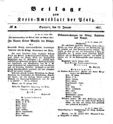 Königlich-bayerisches Kreis-Amtsblatt der Pfalz (Königlich bayerisches Amts- und Intelligenzblatt für die Pfalz) Montag 19. Januar 1857