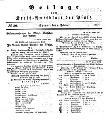 Königlich-bayerisches Kreis-Amtsblatt der Pfalz (Königlich bayerisches Amts- und Intelligenzblatt für die Pfalz) Mittwoch 4. Februar 1857