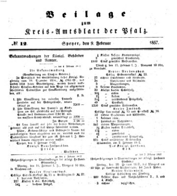 Königlich-bayerisches Kreis-Amtsblatt der Pfalz (Königlich bayerisches Amts- und Intelligenzblatt für die Pfalz) Montag 9. Februar 1857