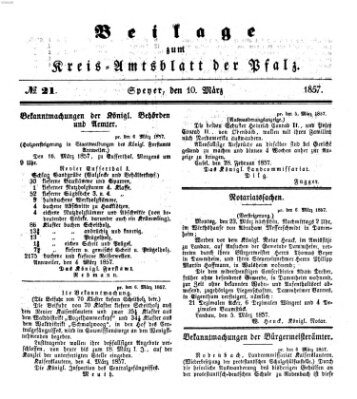 Königlich-bayerisches Kreis-Amtsblatt der Pfalz (Königlich bayerisches Amts- und Intelligenzblatt für die Pfalz) Dienstag 10. März 1857