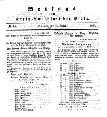 Königlich-bayerisches Kreis-Amtsblatt der Pfalz (Königlich bayerisches Amts- und Intelligenzblatt für die Pfalz) Montag 16. März 1857