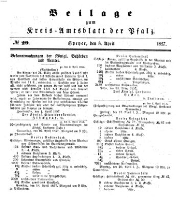 Königlich-bayerisches Kreis-Amtsblatt der Pfalz (Königlich bayerisches Amts- und Intelligenzblatt für die Pfalz) Mittwoch 8. April 1857