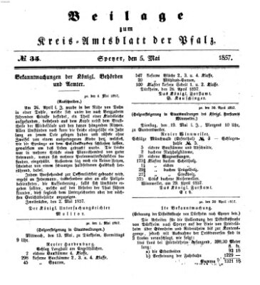 Königlich-bayerisches Kreis-Amtsblatt der Pfalz (Königlich bayerisches Amts- und Intelligenzblatt für die Pfalz) Dienstag 5. Mai 1857