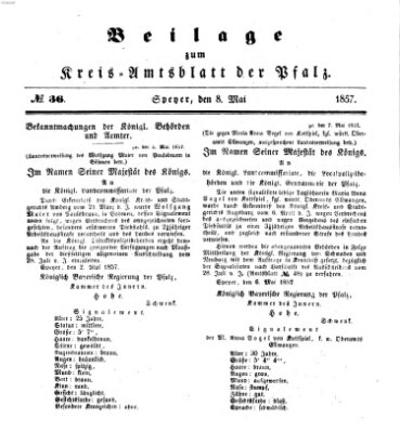 Königlich-bayerisches Kreis-Amtsblatt der Pfalz (Königlich bayerisches Amts- und Intelligenzblatt für die Pfalz) Freitag 8. Mai 1857