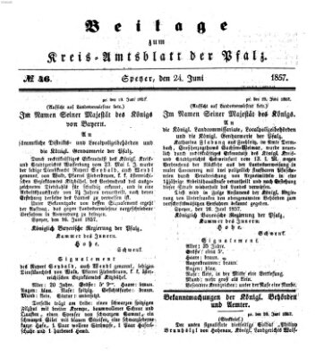 Königlich-bayerisches Kreis-Amtsblatt der Pfalz (Königlich bayerisches Amts- und Intelligenzblatt für die Pfalz) Mittwoch 24. Juni 1857