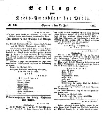 Königlich-bayerisches Kreis-Amtsblatt der Pfalz (Königlich bayerisches Amts- und Intelligenzblatt für die Pfalz) Montag 20. Juli 1857