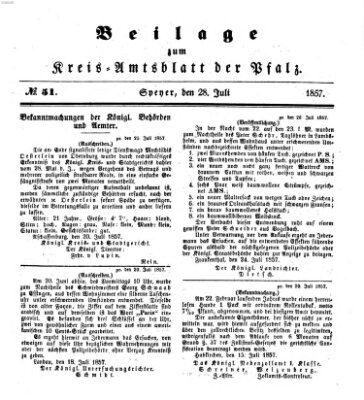 Königlich-bayerisches Kreis-Amtsblatt der Pfalz (Königlich bayerisches Amts- und Intelligenzblatt für die Pfalz) Dienstag 28. Juli 1857