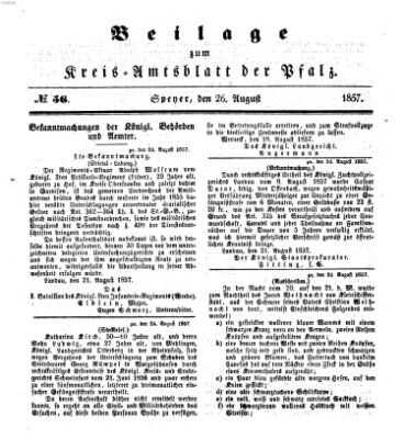 Königlich-bayerisches Kreis-Amtsblatt der Pfalz (Königlich bayerisches Amts- und Intelligenzblatt für die Pfalz) Mittwoch 26. August 1857