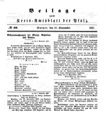 Königlich-bayerisches Kreis-Amtsblatt der Pfalz (Königlich bayerisches Amts- und Intelligenzblatt für die Pfalz) Donnerstag 10. September 1857