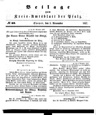 Königlich-bayerisches Kreis-Amtsblatt der Pfalz (Königlich bayerisches Amts- und Intelligenzblatt für die Pfalz) Donnerstag 5. November 1857