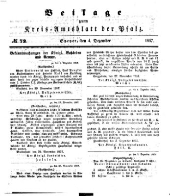 Königlich-bayerisches Kreis-Amtsblatt der Pfalz (Königlich bayerisches Amts- und Intelligenzblatt für die Pfalz) Freitag 4. Dezember 1857