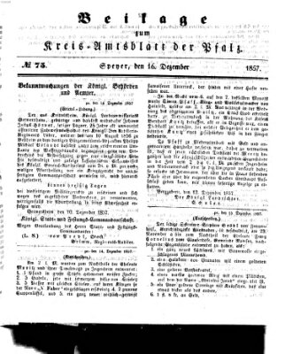 Königlich-bayerisches Kreis-Amtsblatt der Pfalz (Königlich bayerisches Amts- und Intelligenzblatt für die Pfalz) Mittwoch 16. Dezember 1857