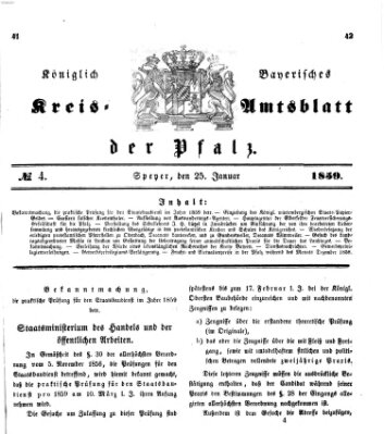 Königlich-bayerisches Kreis-Amtsblatt der Pfalz (Königlich bayerisches Amts- und Intelligenzblatt für die Pfalz) Dienstag 25. Januar 1859