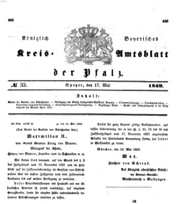 Königlich-bayerisches Kreis-Amtsblatt der Pfalz (Königlich bayerisches Amts- und Intelligenzblatt für die Pfalz) Dienstag 17. Mai 1859