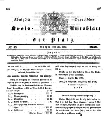 Königlich-bayerisches Kreis-Amtsblatt der Pfalz (Königlich bayerisches Amts- und Intelligenzblatt für die Pfalz) Montag 30. Mai 1859