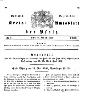 Königlich-bayerisches Kreis-Amtsblatt der Pfalz (Königlich bayerisches Amts- und Intelligenzblatt für die Pfalz) Dienstag 14. Juni 1859