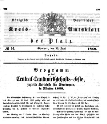 Königlich-bayerisches Kreis-Amtsblatt der Pfalz (Königlich bayerisches Amts- und Intelligenzblatt für die Pfalz) Donnerstag 30. Juni 1859