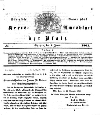 Königlich-bayerisches Kreis-Amtsblatt der Pfalz (Königlich bayerisches Amts- und Intelligenzblatt für die Pfalz) Mittwoch 9. Januar 1861