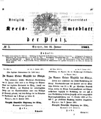 Königlich-bayerisches Kreis-Amtsblatt der Pfalz (Königlich bayerisches Amts- und Intelligenzblatt für die Pfalz) Freitag 18. Januar 1861