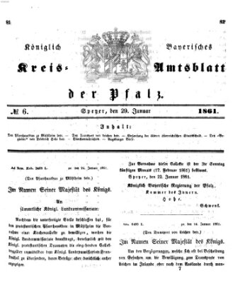 Königlich-bayerisches Kreis-Amtsblatt der Pfalz (Königlich bayerisches Amts- und Intelligenzblatt für die Pfalz) Dienstag 29. Januar 1861