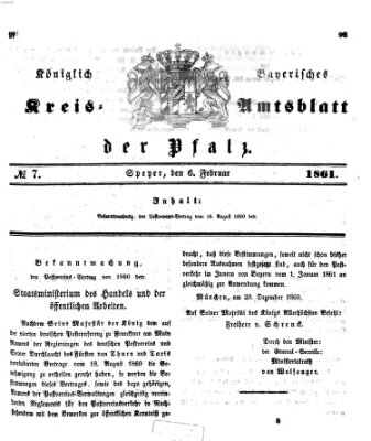 Königlich-bayerisches Kreis-Amtsblatt der Pfalz (Königlich bayerisches Amts- und Intelligenzblatt für die Pfalz) Mittwoch 6. Februar 1861