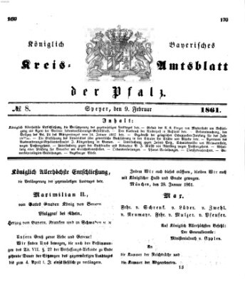 Königlich-bayerisches Kreis-Amtsblatt der Pfalz (Königlich bayerisches Amts- und Intelligenzblatt für die Pfalz) Samstag 9. Februar 1861