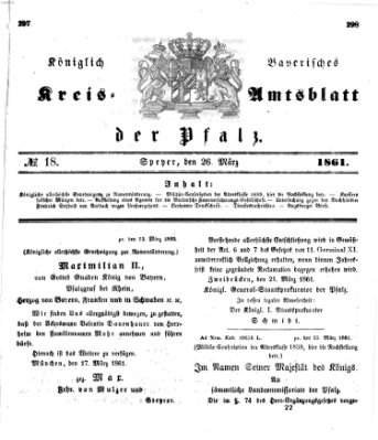 Königlich-bayerisches Kreis-Amtsblatt der Pfalz (Königlich bayerisches Amts- und Intelligenzblatt für die Pfalz) Dienstag 26. März 1861