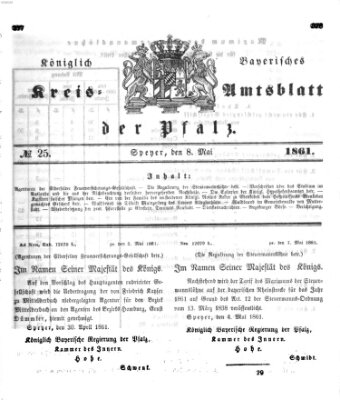 Königlich-bayerisches Kreis-Amtsblatt der Pfalz (Königlich bayerisches Amts- und Intelligenzblatt für die Pfalz) Mittwoch 8. Mai 1861