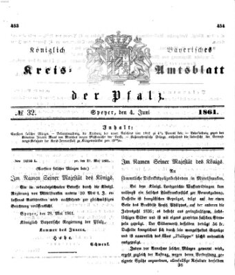 Königlich-bayerisches Kreis-Amtsblatt der Pfalz (Königlich bayerisches Amts- und Intelligenzblatt für die Pfalz) Dienstag 4. Juni 1861