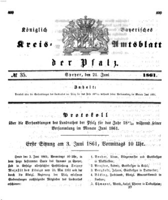 Königlich-bayerisches Kreis-Amtsblatt der Pfalz (Königlich bayerisches Amts- und Intelligenzblatt für die Pfalz) Freitag 21. Juni 1861