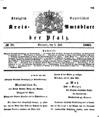 Königlich-bayerisches Kreis-Amtsblatt der Pfalz (Königlich bayerisches Amts- und Intelligenzblatt für die Pfalz) Dienstag 2. Juli 1861