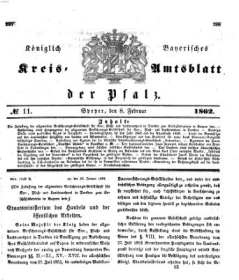 Königlich-bayerisches Kreis-Amtsblatt der Pfalz (Königlich bayerisches Amts- und Intelligenzblatt für die Pfalz) Samstag 8. Februar 1862