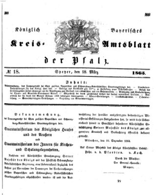 Königlich-bayerisches Kreis-Amtsblatt der Pfalz (Königlich bayerisches Amts- und Intelligenzblatt für die Pfalz) Samstag 18. März 1865