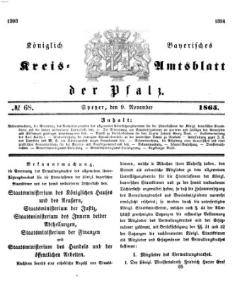 Königlich-bayerisches Kreis-Amtsblatt der Pfalz (Königlich bayerisches Amts- und Intelligenzblatt für die Pfalz) Donnerstag 9. November 1865